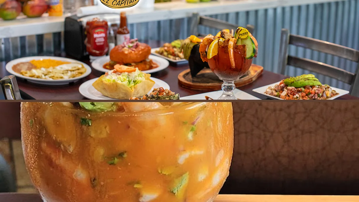 Mexican restaurant interior with casual seating.